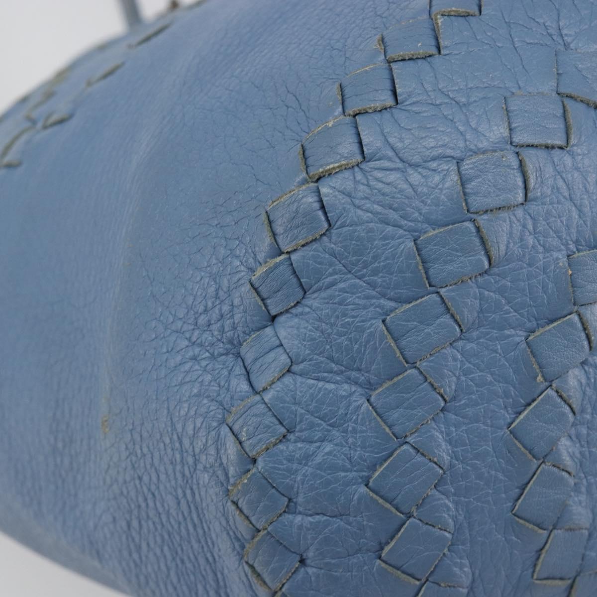 BOTTEGA VENETA INTRECCIATO Tote Bag Leather Blue 194900 Auth BA13123