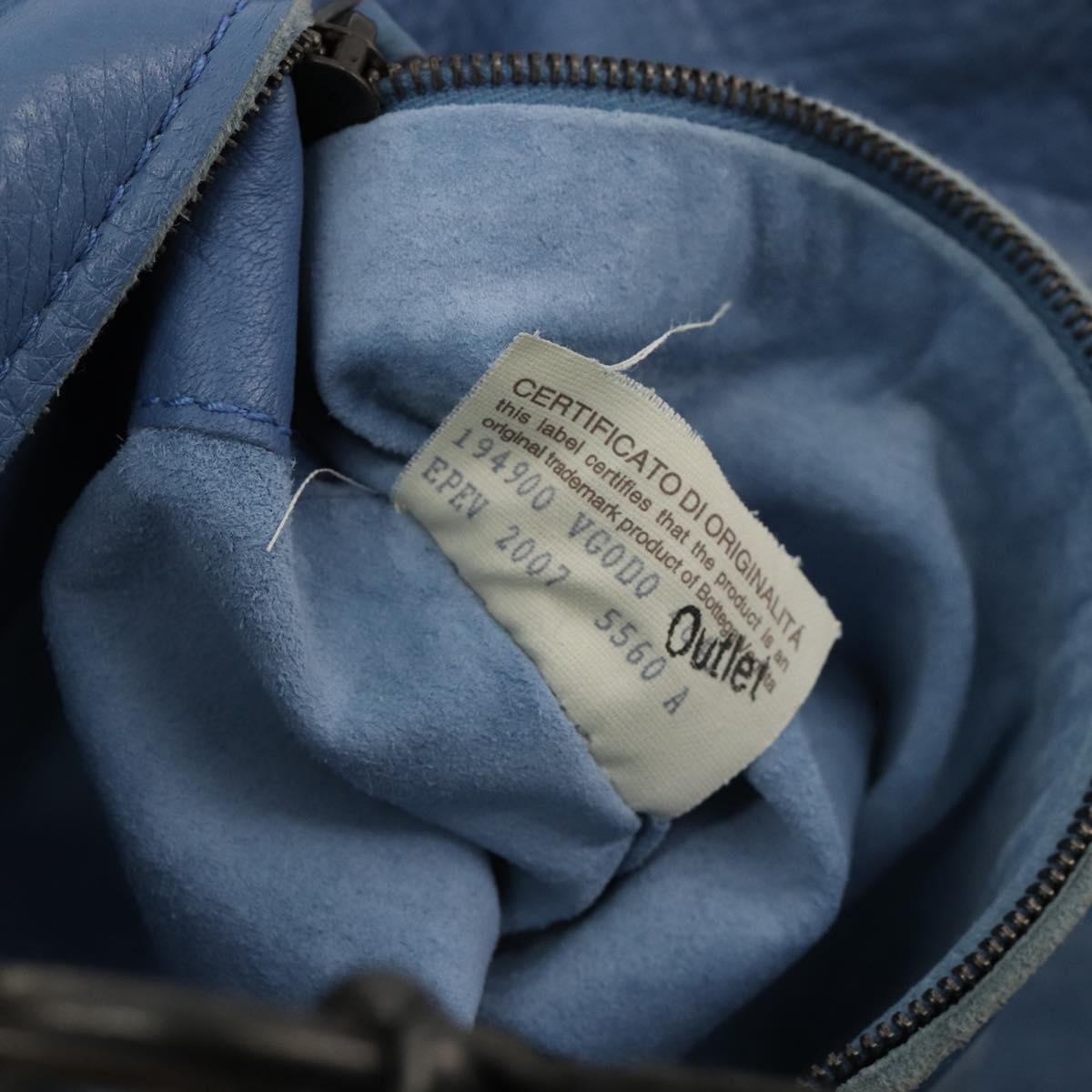BOTTEGA VENETA INTRECCIATO Tote Bag Leather Blue 194900 Auth BA13123