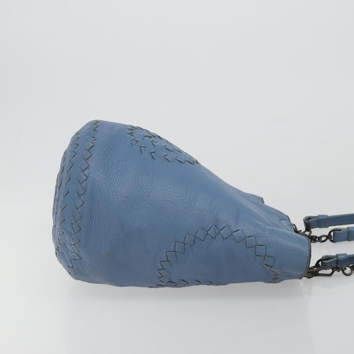 BOTTEGA VENETA INTRECCIATO Tote Bag Leather Blue 194900 Auth BA13123