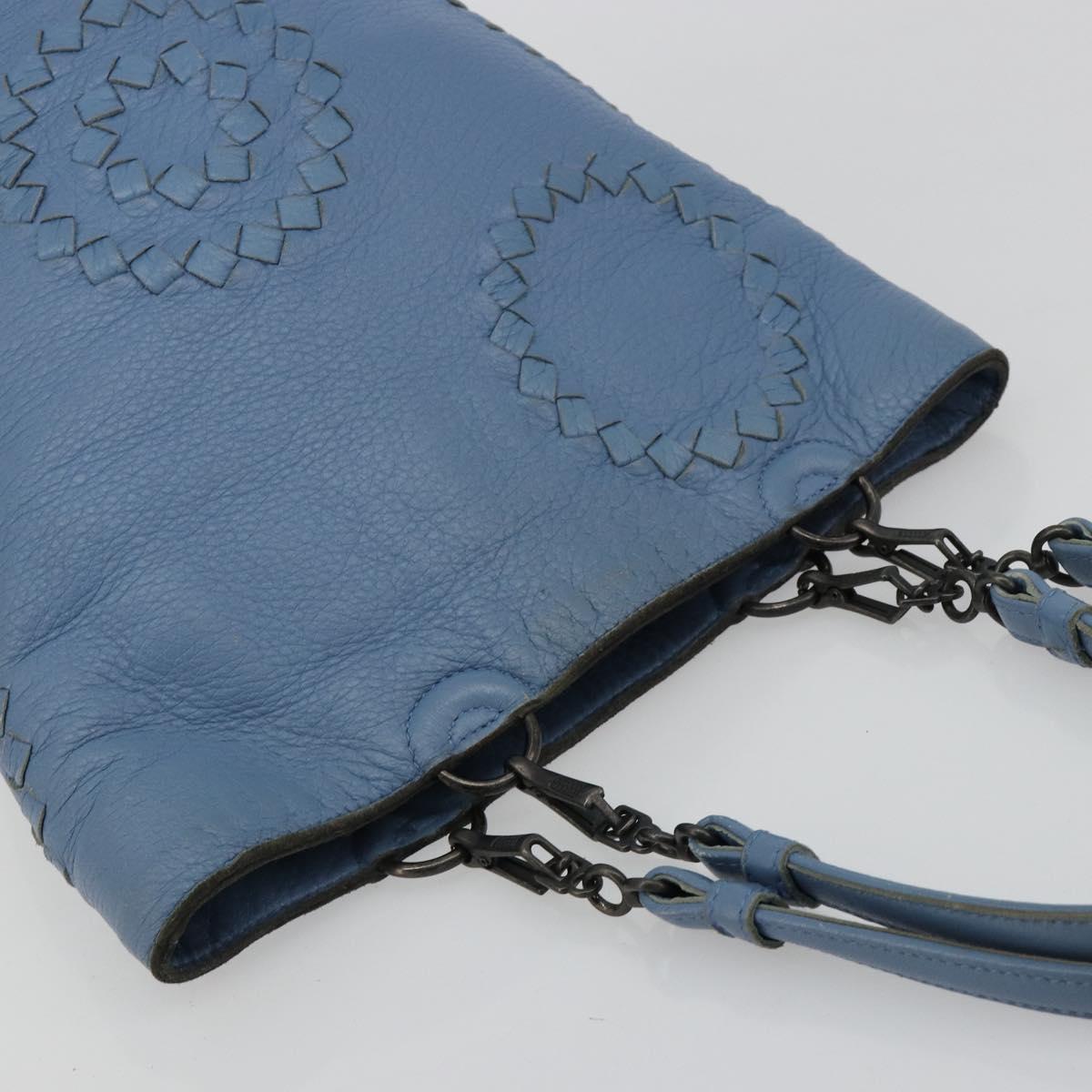 BOTTEGA VENETA INTRECCIATO Tote Bag Leather Blue 194900 Auth BA13123