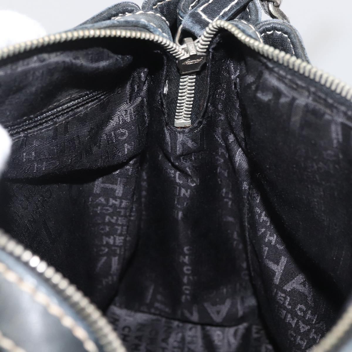 CHANEL Chain Shoulder Bag Lamb Skin Black CC Auth BA13139