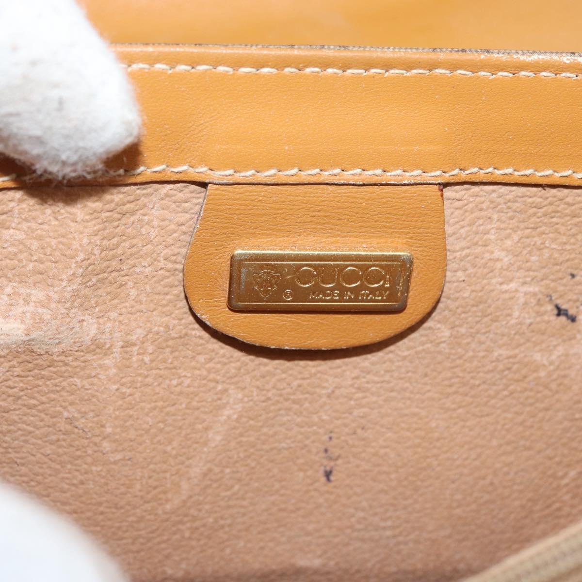 GUCCI Micro GG Supreme Shoulder Bag PVC Beige Gold Auth BA13145