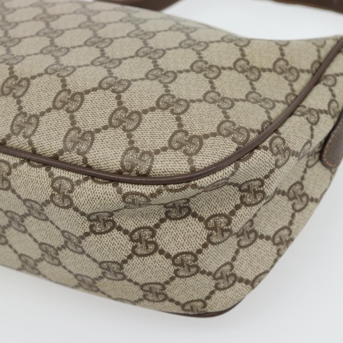 GUCCI GG Supreme Web Sherry Line Bag PVC Beige Gold 89 02 077 Auth BA13151