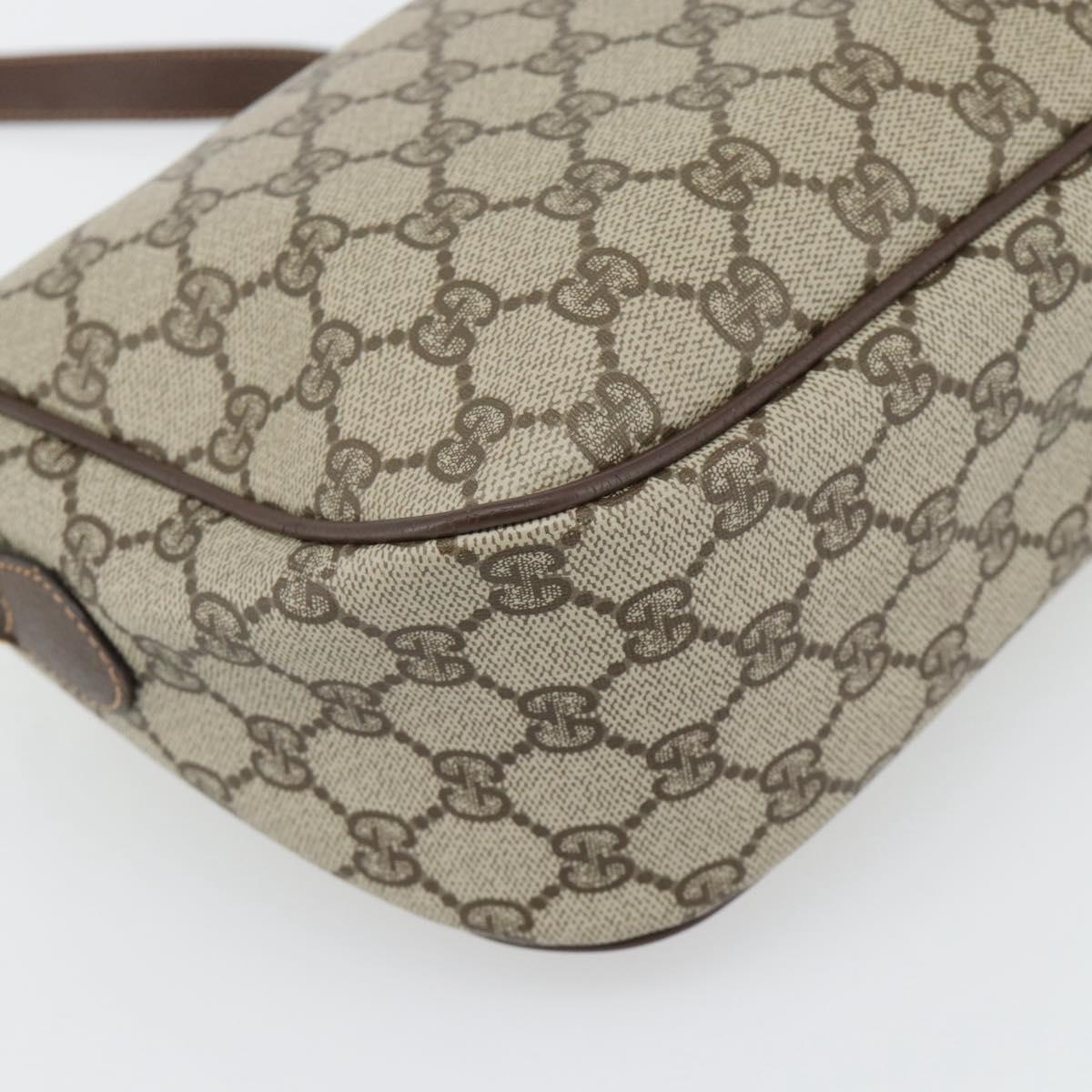 GUCCI GG Supreme Web Sherry Line Bag PVC Beige Gold 89 02 077 Auth BA13151
