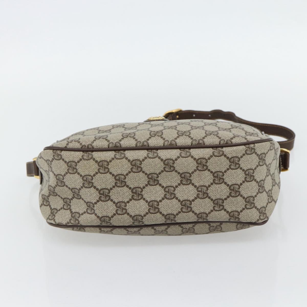 GUCCI GG Supreme Web Sherry Line Bag PVC Beige Gold 89 02 077 Auth BA13151