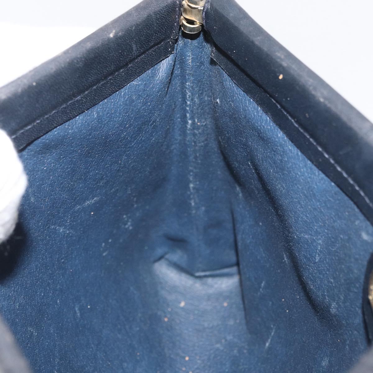 GUCCI Micro GG Supreme Shoulder Bag PVC Navy Gold Auth BA13153