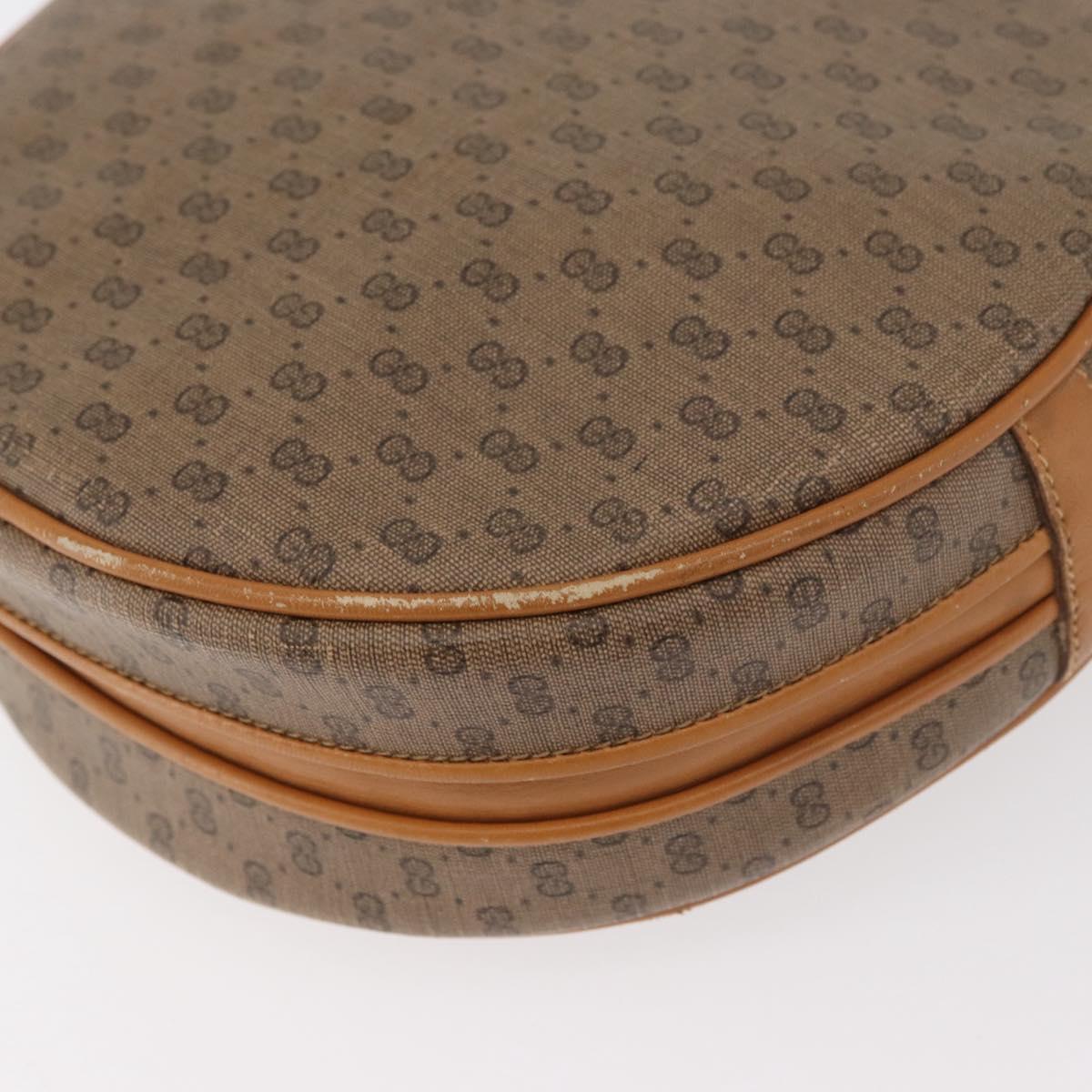 GUCCI Micro GG Supreme Shoulder Bag PVC Beige Gold Auth BA13154