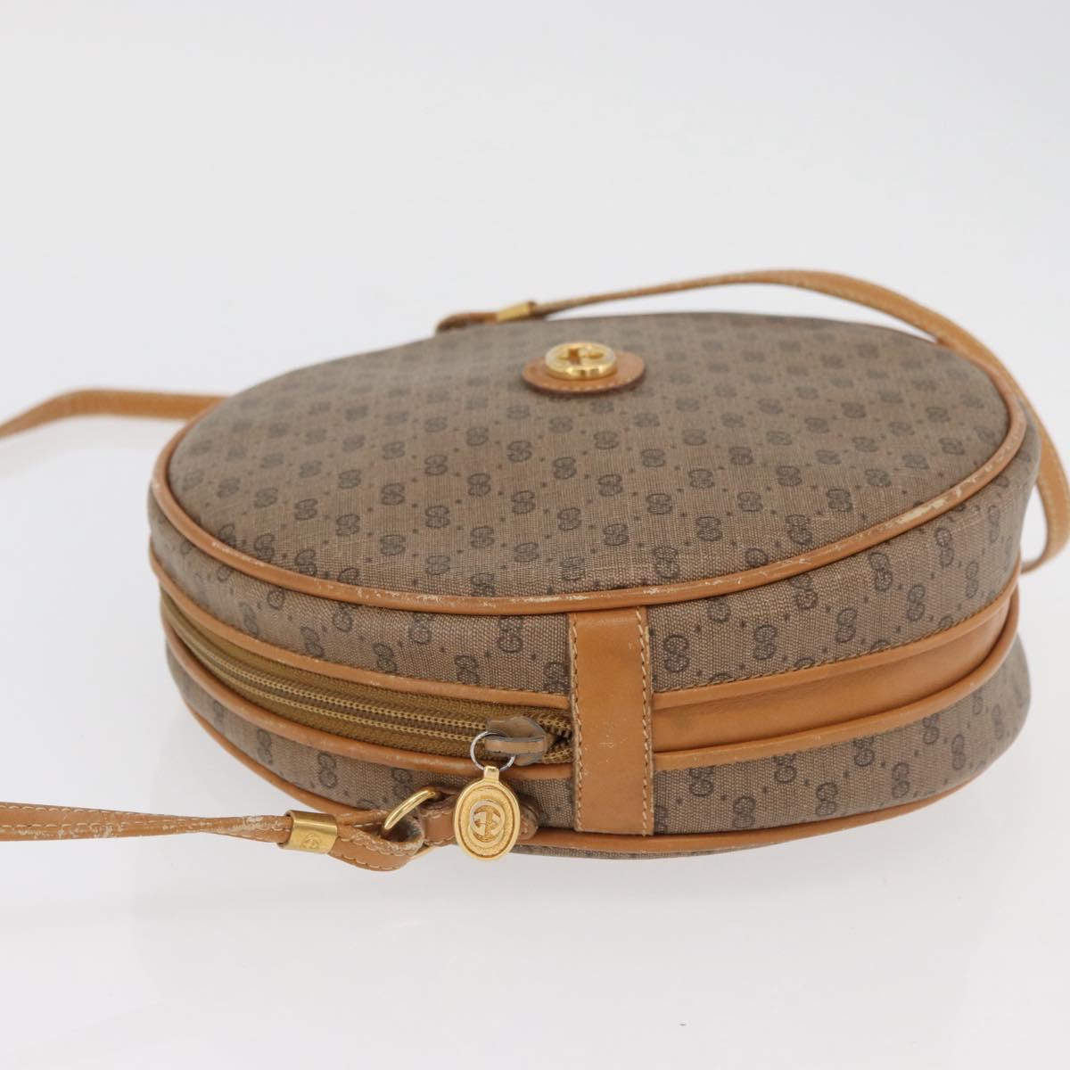GUCCI Micro GG Supreme Shoulder Bag PVC Beige Gold Auth BA13154