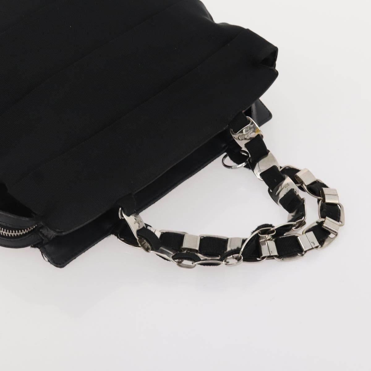 Salvatore Ferragamo Hand Bag Nylon Patent Leather 2 Set Black Auth BA13155