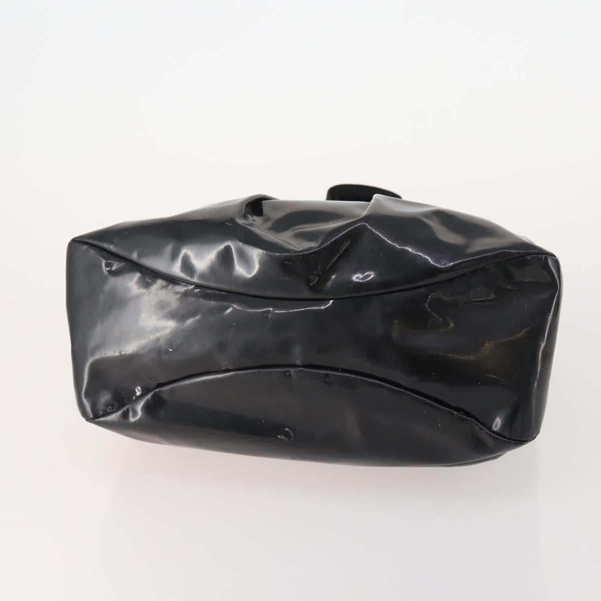 Salvatore Ferragamo Hand Bag Nylon Patent Leather 2 Set Black Auth BA13155