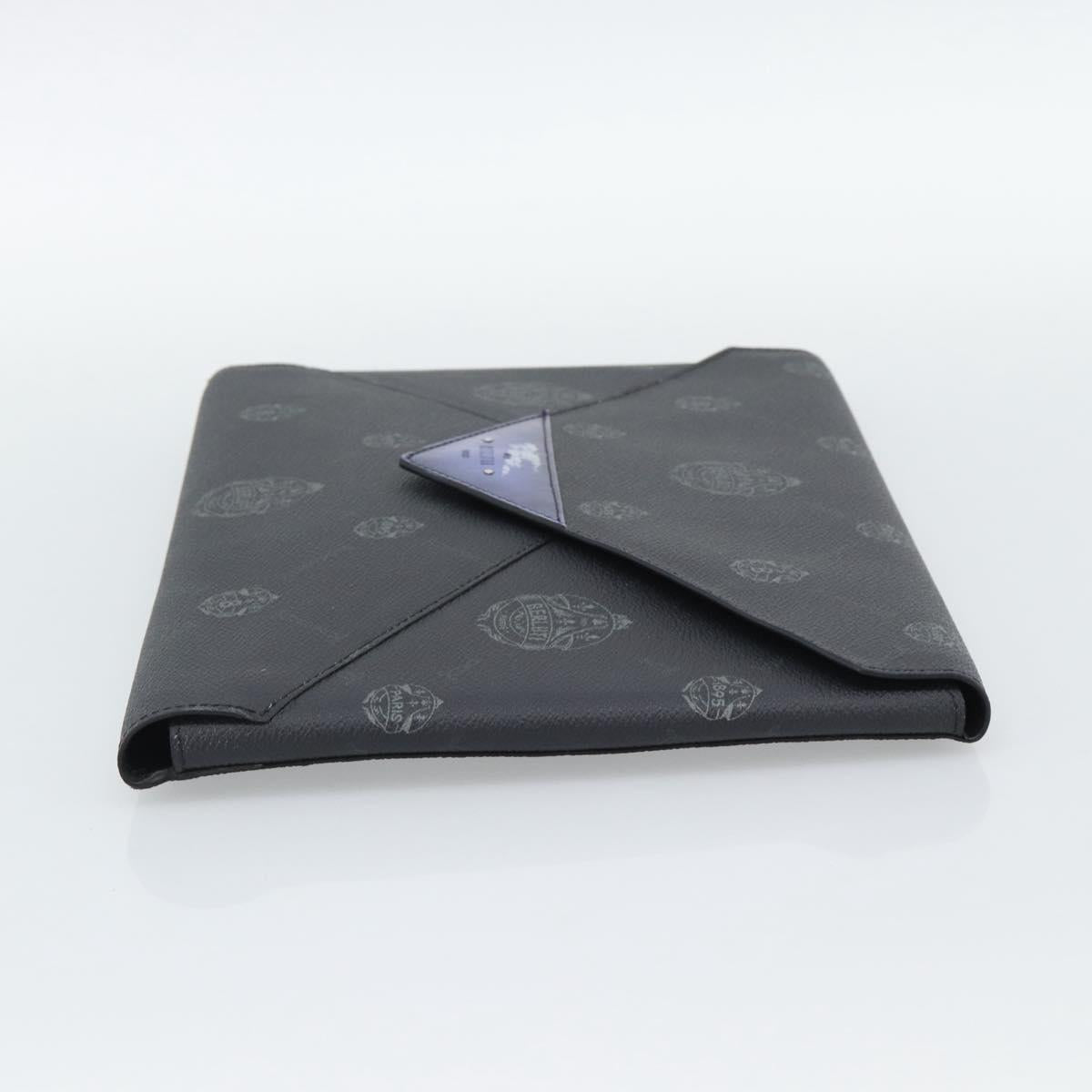 Berluti Clutch Bag PVC Black Silver Auth BA13162
