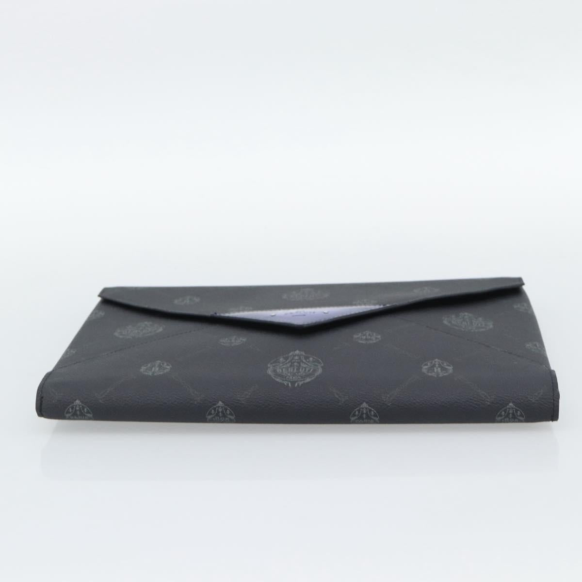 Berluti Clutch Bag PVC Black Silver Auth BA13162