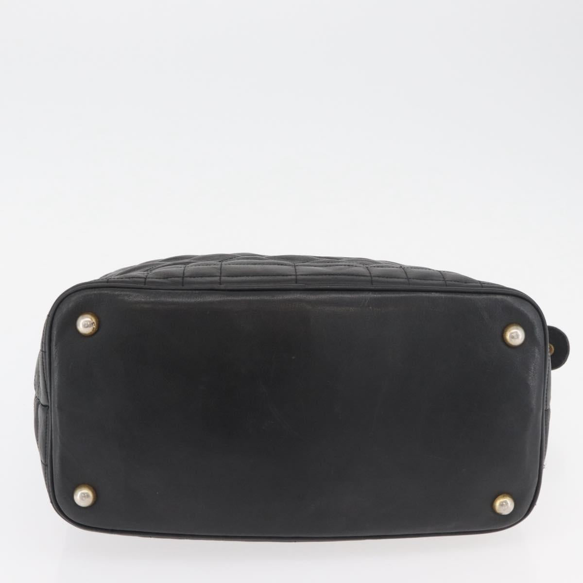 Gianni Versace Hand Bag Leather Black Gold Auth BA13163