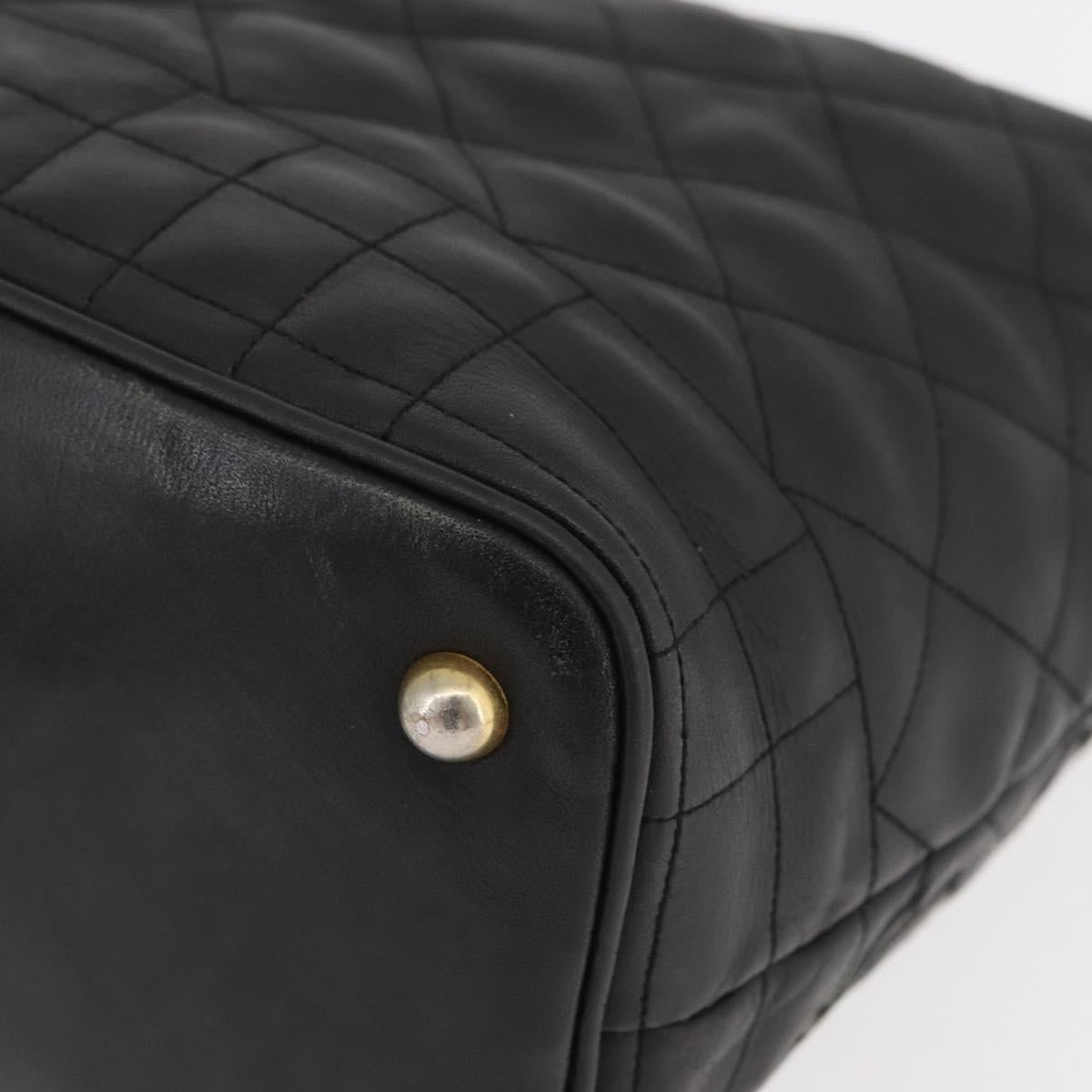 Gianni Versace Hand Bag Leather Black Gold Auth BA13163