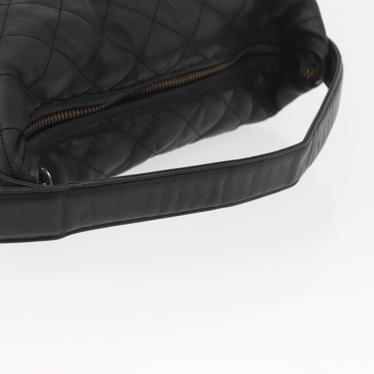 Gianni Versace Hand Bag Leather Black Gold Auth BA13163