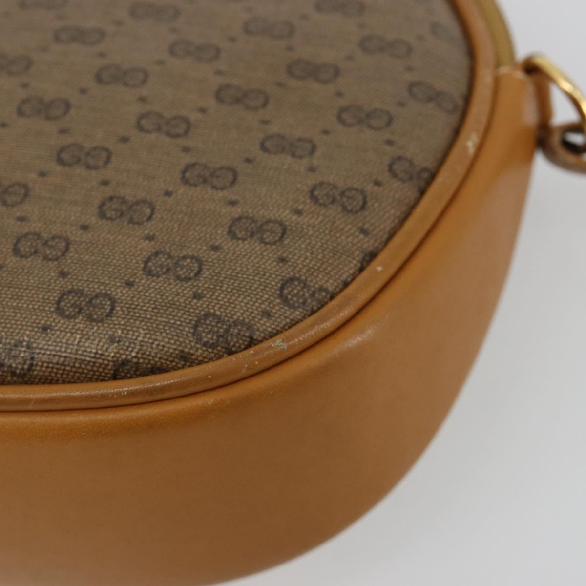 GUCCI Micro GG Supreme Shoulder Bag PVC Beige Gold Auth BA13164