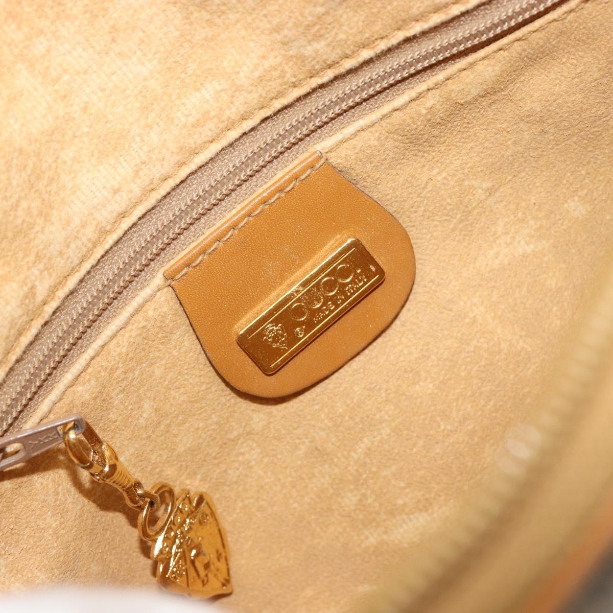 GUCCI Micro GG Supreme Shoulder Bag PVC Beige Gold Auth BA13164