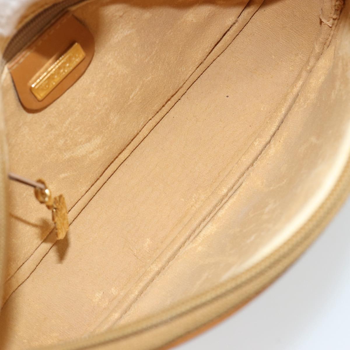 GUCCI Micro GG Supreme Shoulder Bag PVC Beige Gold Auth BA13164