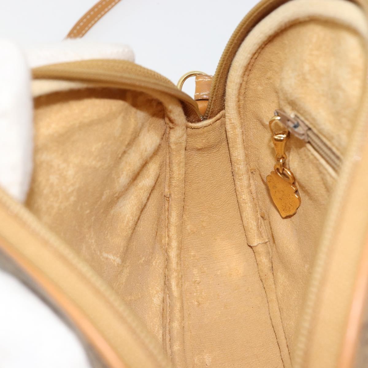 GUCCI Micro GG Supreme Shoulder Bag PVC Beige Gold Auth BA13164