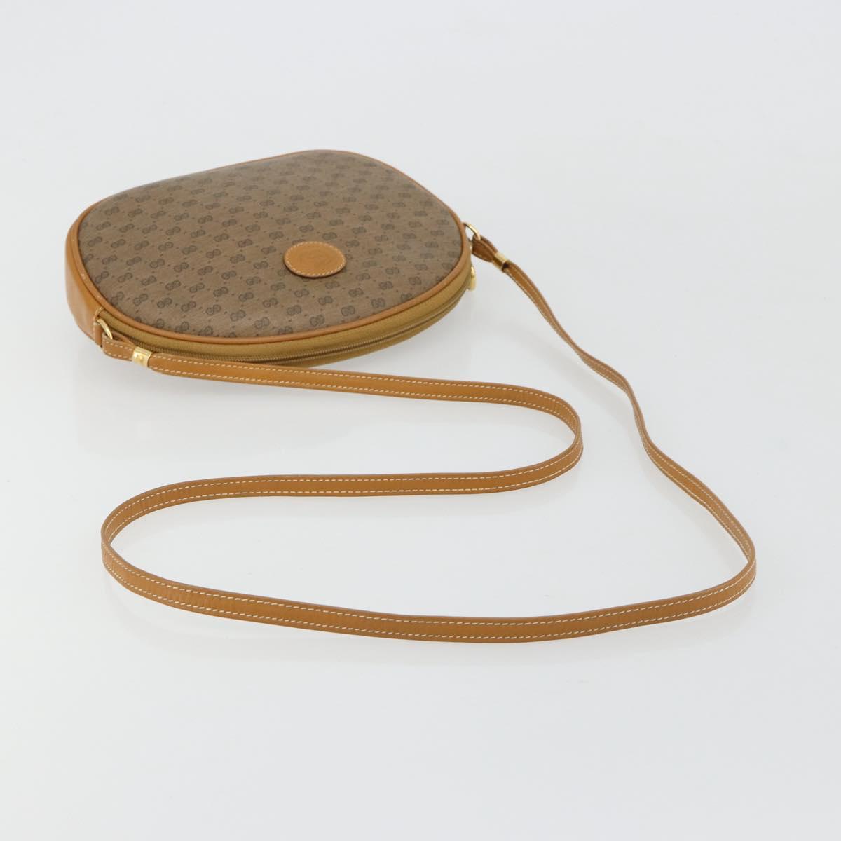 GUCCI Micro GG Supreme Shoulder Bag PVC Beige Gold Auth BA13164