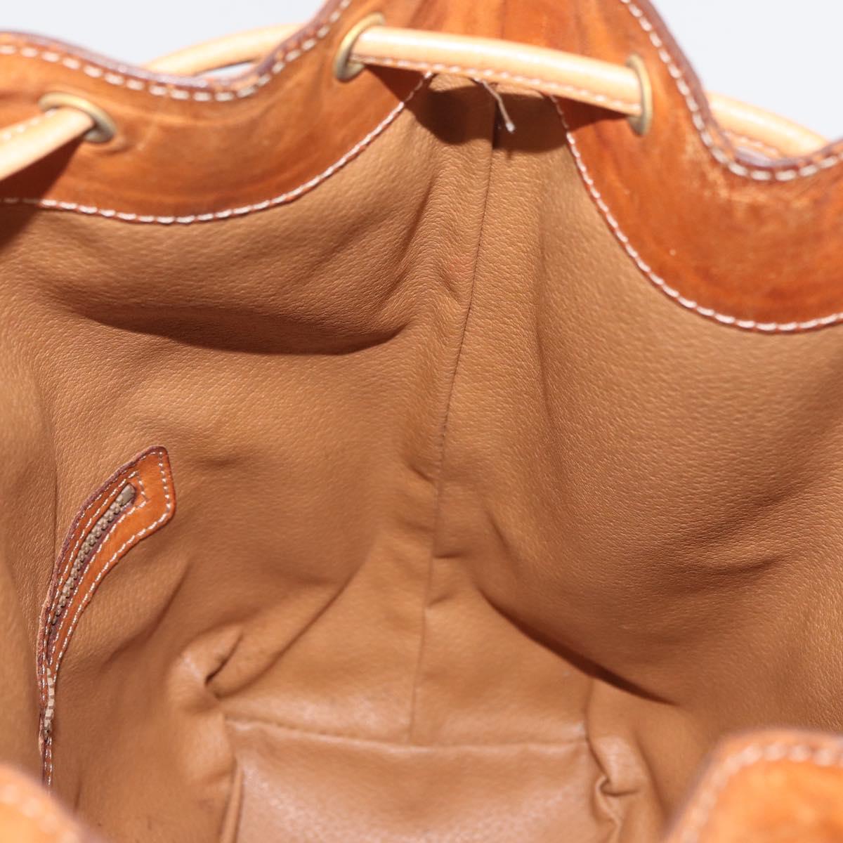 CELINE Macadam Canvas Purse Shoulder Bag PVC Leather Brown Gold Auth BA13166