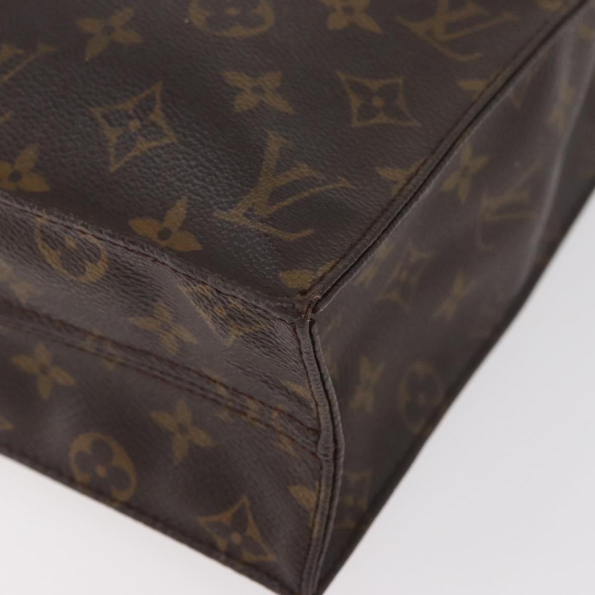 LOUIS VUITTON Monogram Sac Plat Hand Bag M51140 LV Auth BA13167