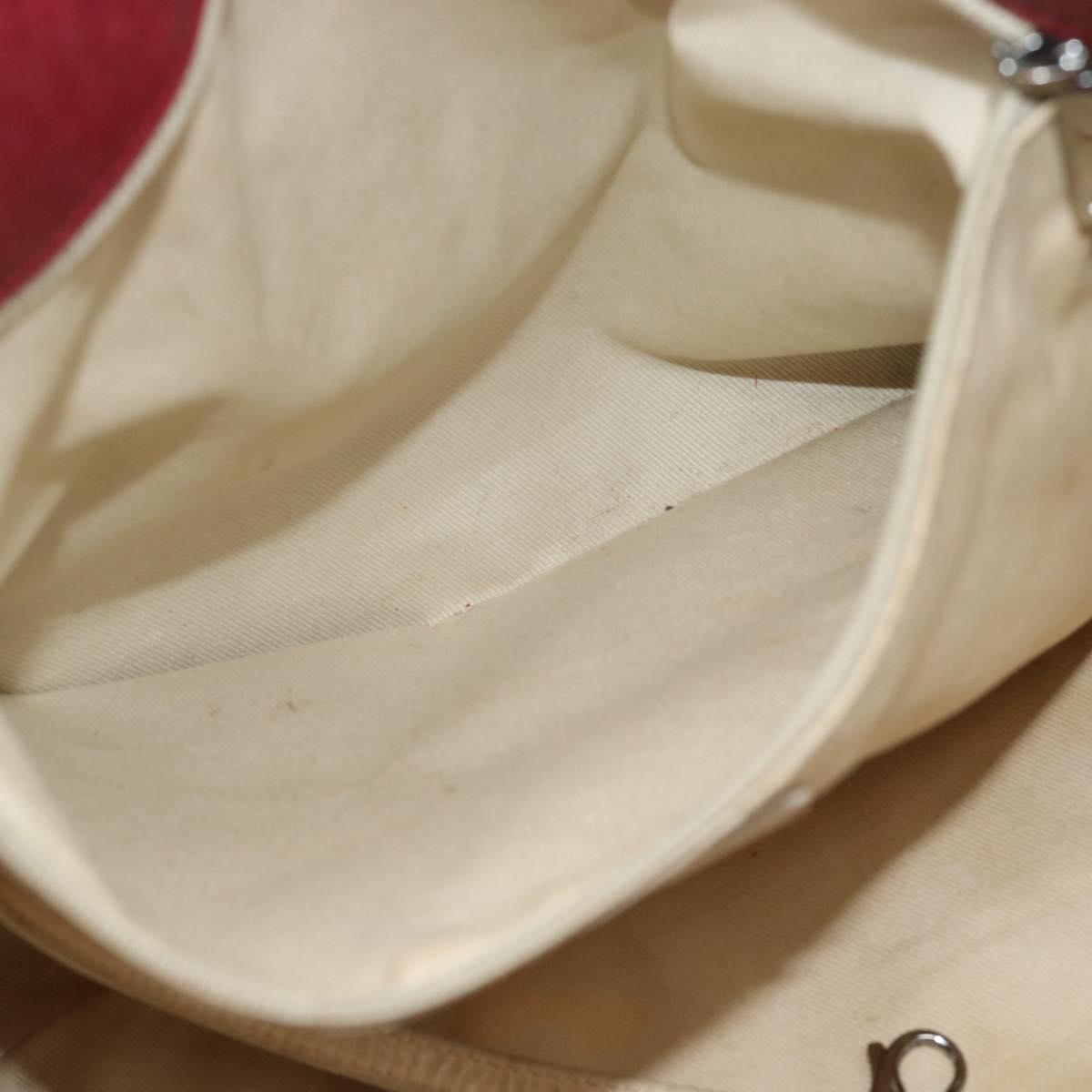 CHANEL Wild Stitch Chain Tote Bag Leather Red Silver CC Auth BA13176