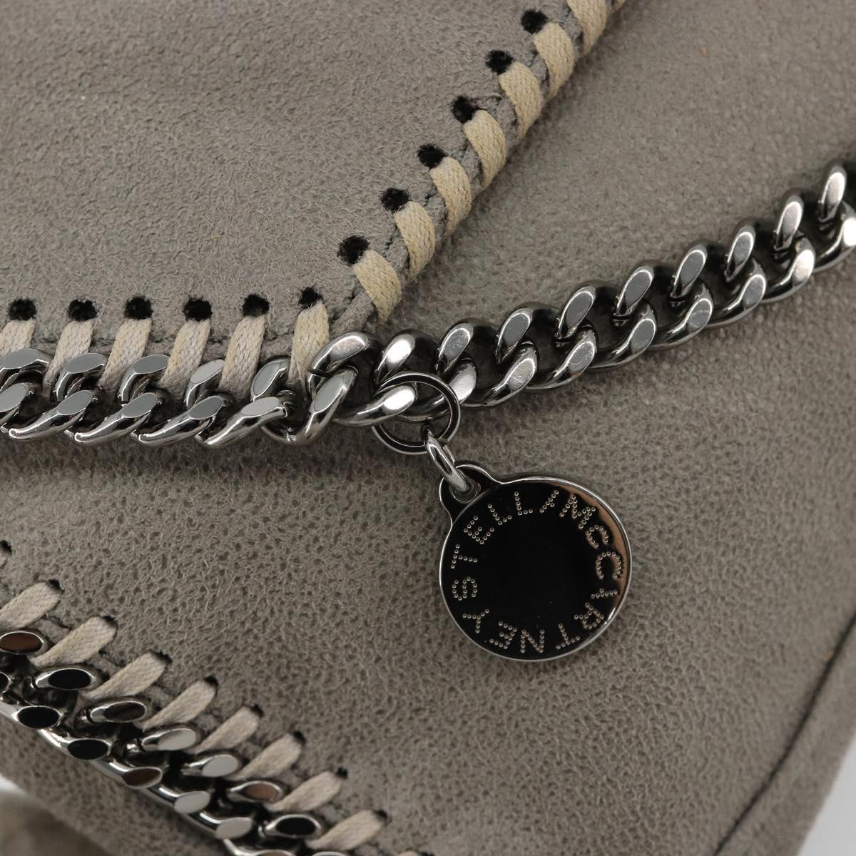 Stella MacCartney Chain Falabella Bag polyester Gray Silver Auth BA13184