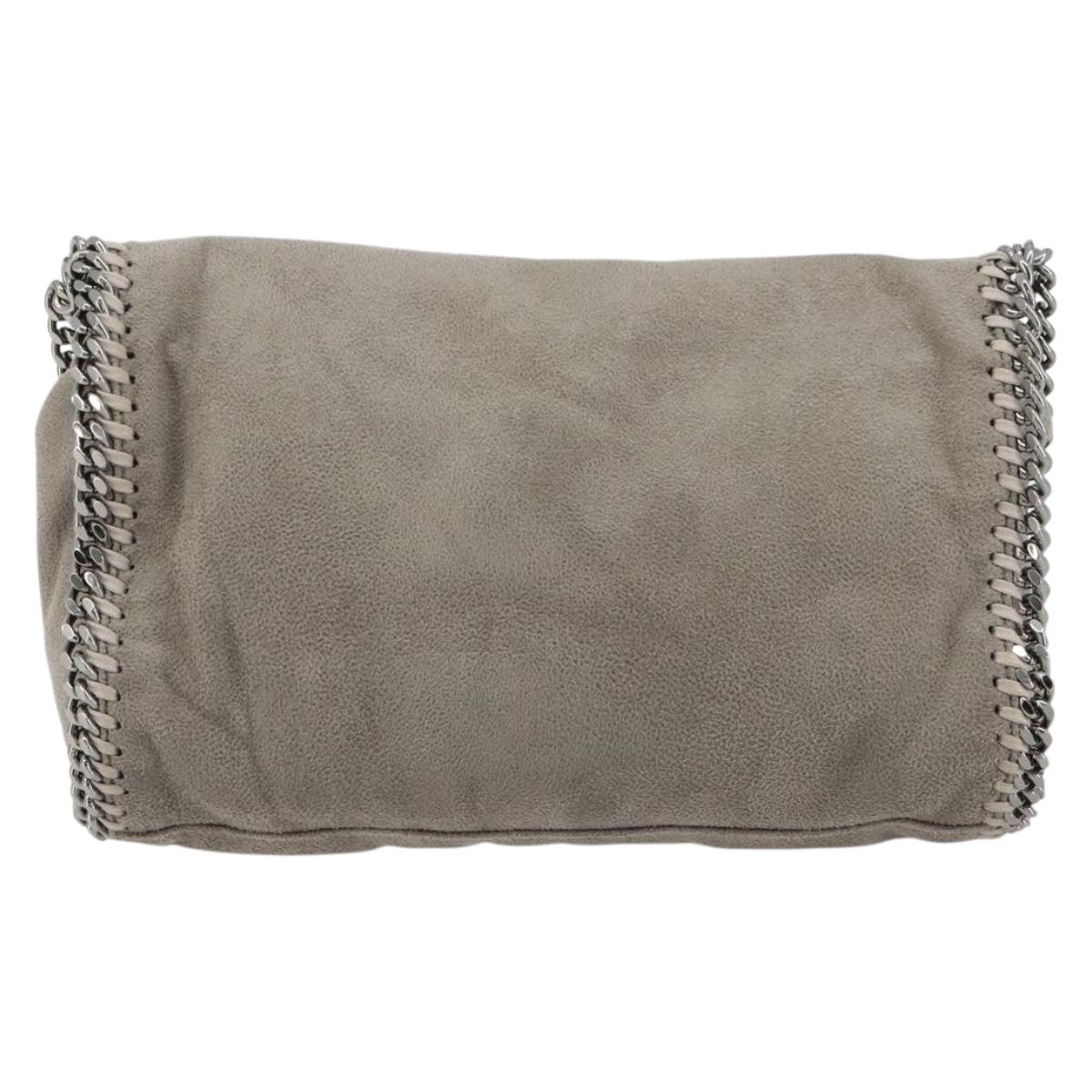 Stella MacCartney Chain Falabella Bag polyester Gray Silver Auth BA13184