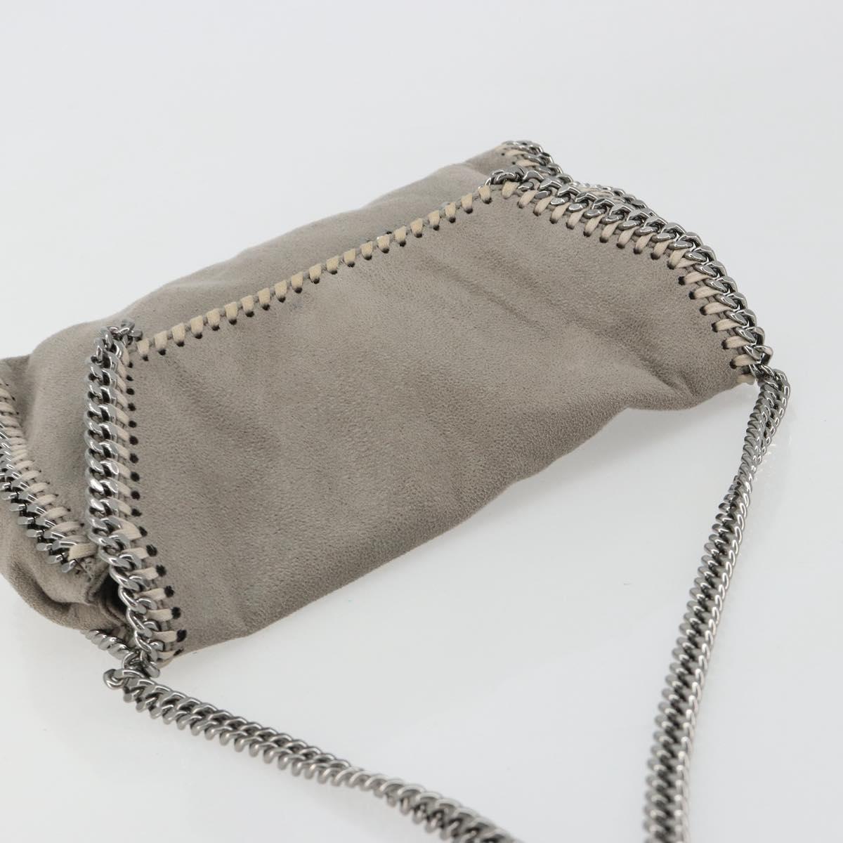 Stella MacCartney Chain Falabella Bag polyester Gray Silver Auth BA13184