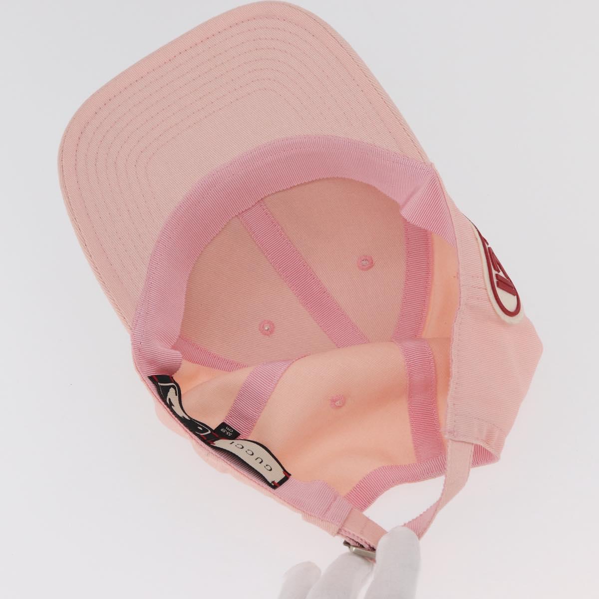 GUCCI Baseball Cap Cotton Pink Auth BA13186A