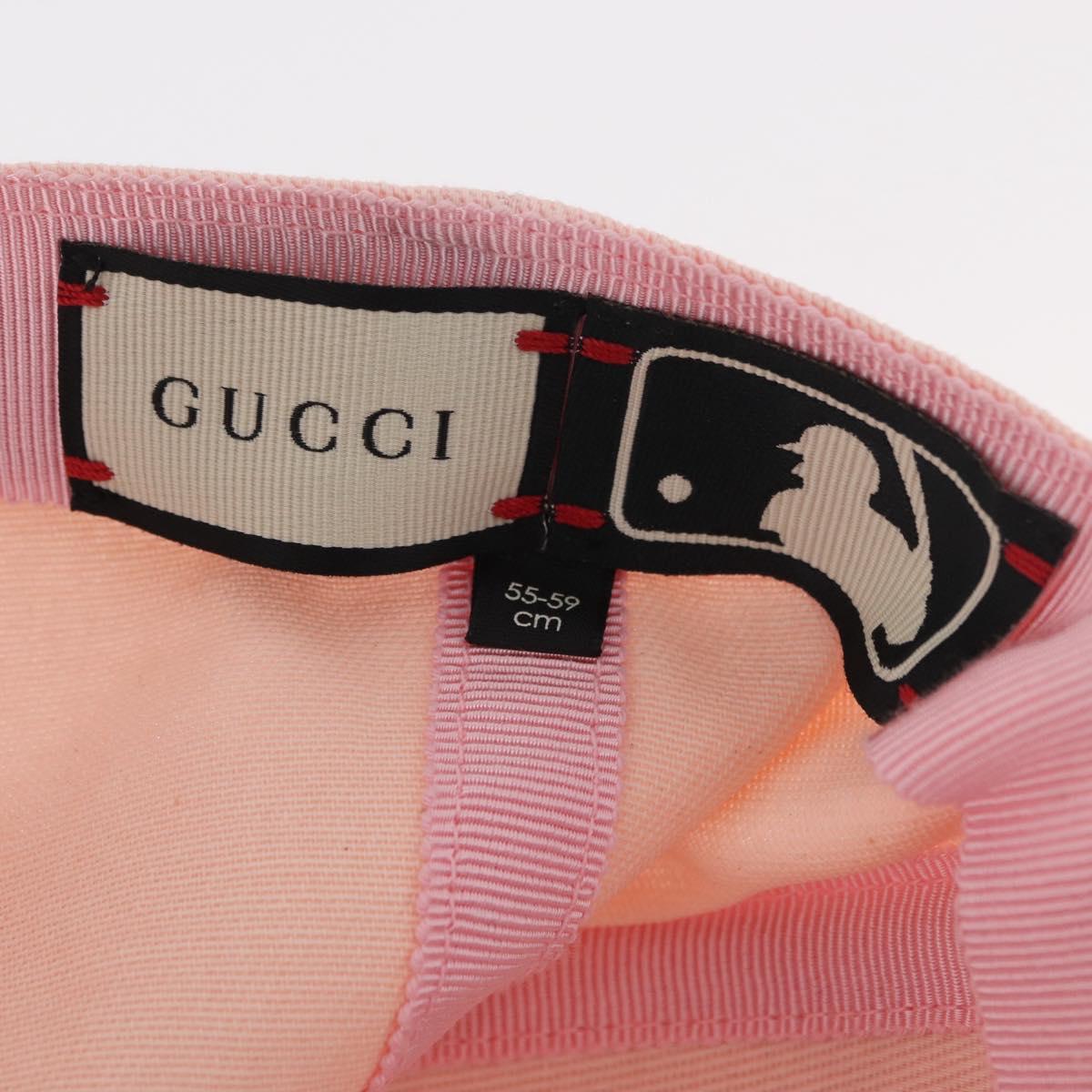 GUCCI Baseball Cap Cotton Pink Auth BA13186A