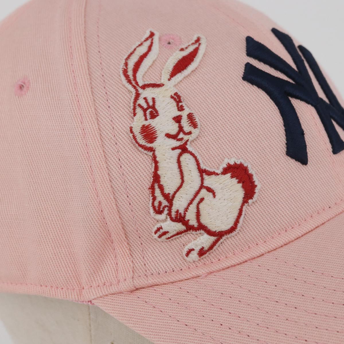 GUCCI Baseball Cap Cotton Pink Auth BA13186A