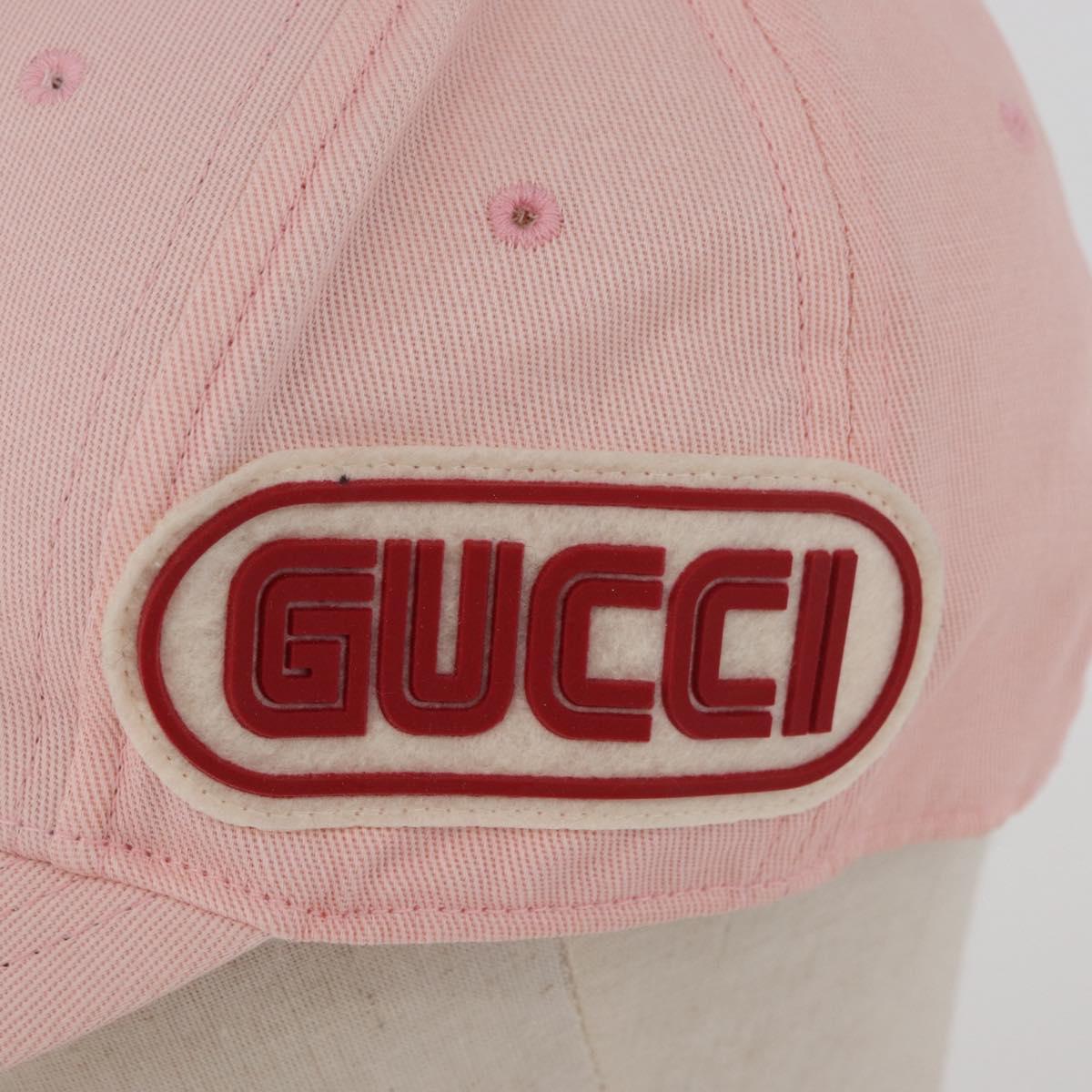GUCCI Baseball Cap Cotton Pink Auth BA13186A