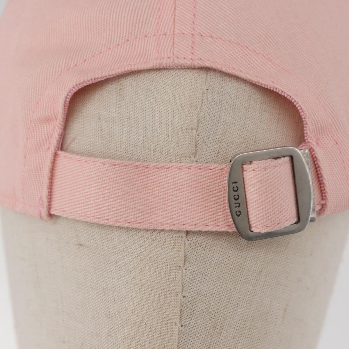 GUCCI Baseball Cap Cotton Pink Auth BA13186A