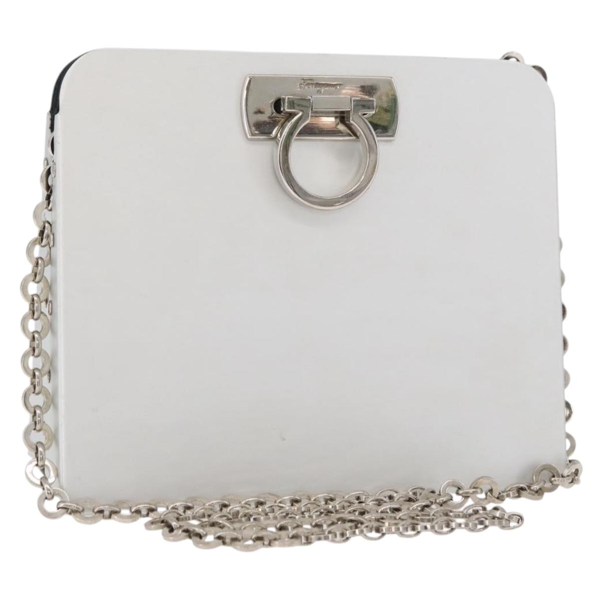 Salvatore Ferragamo Gancini Chain Bag Stainless steel Silver Auth BA13202V