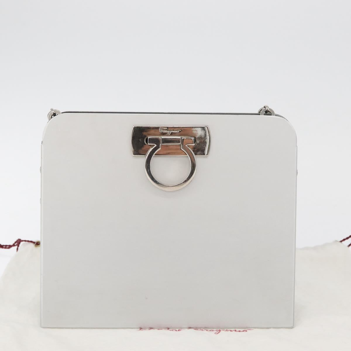Salvatore Ferragamo Gancini Chain Bag Stainless steel Silver Auth BA13202V