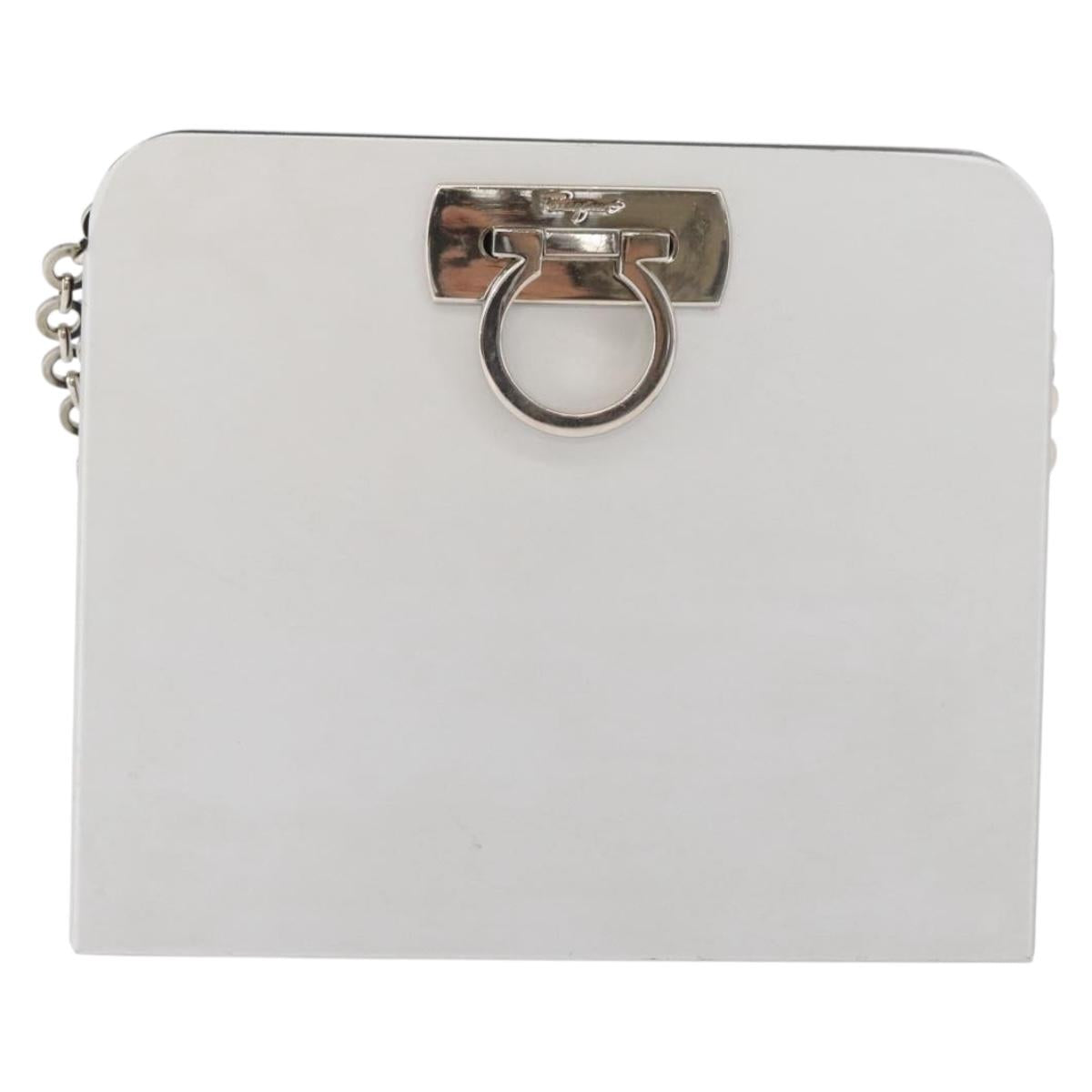 Salvatore Ferragamo Gancini Chain Bag Stainless steel Silver Auth BA13202V