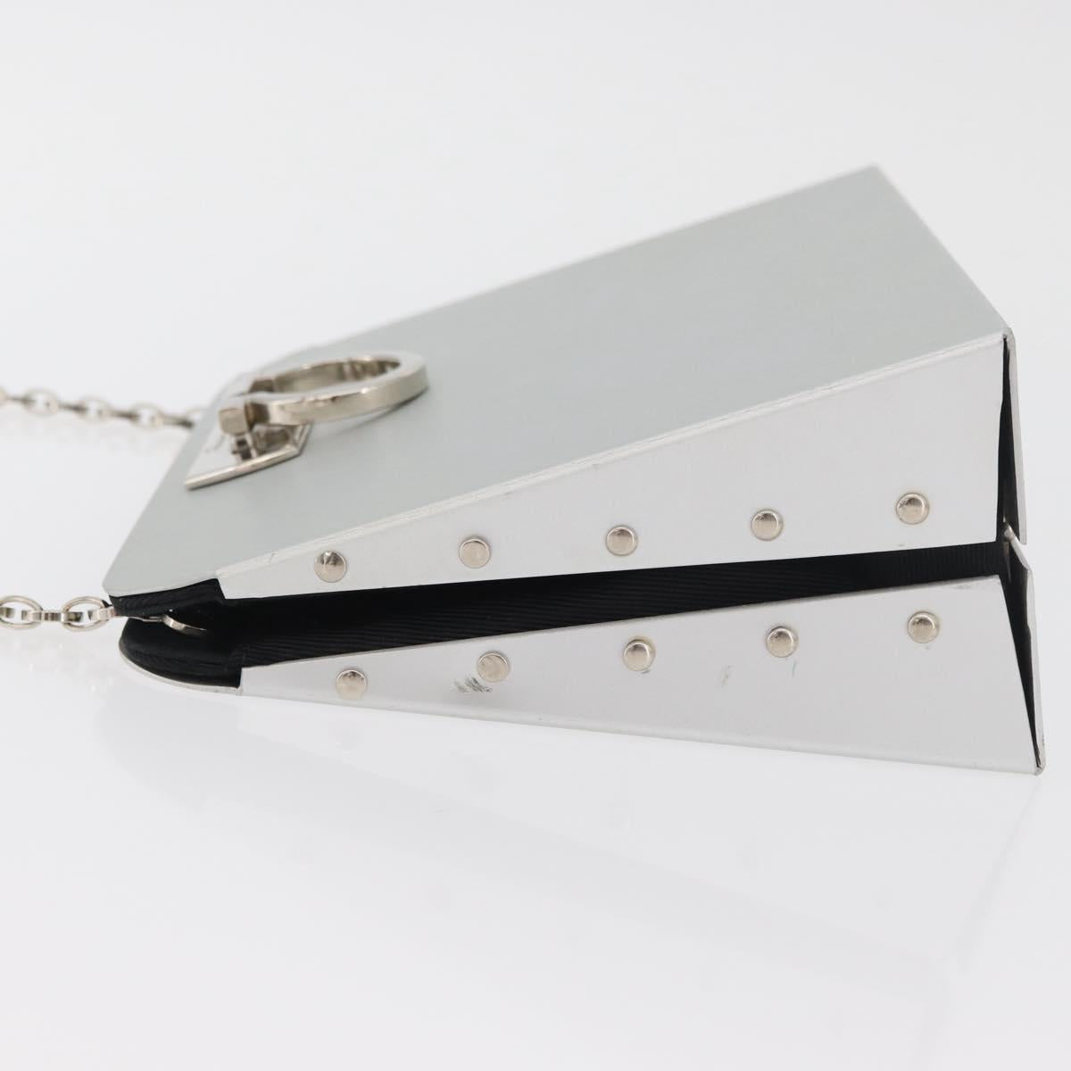 Salvatore Ferragamo Gancini Chain Bag Stainless steel Silver Auth BA13202V