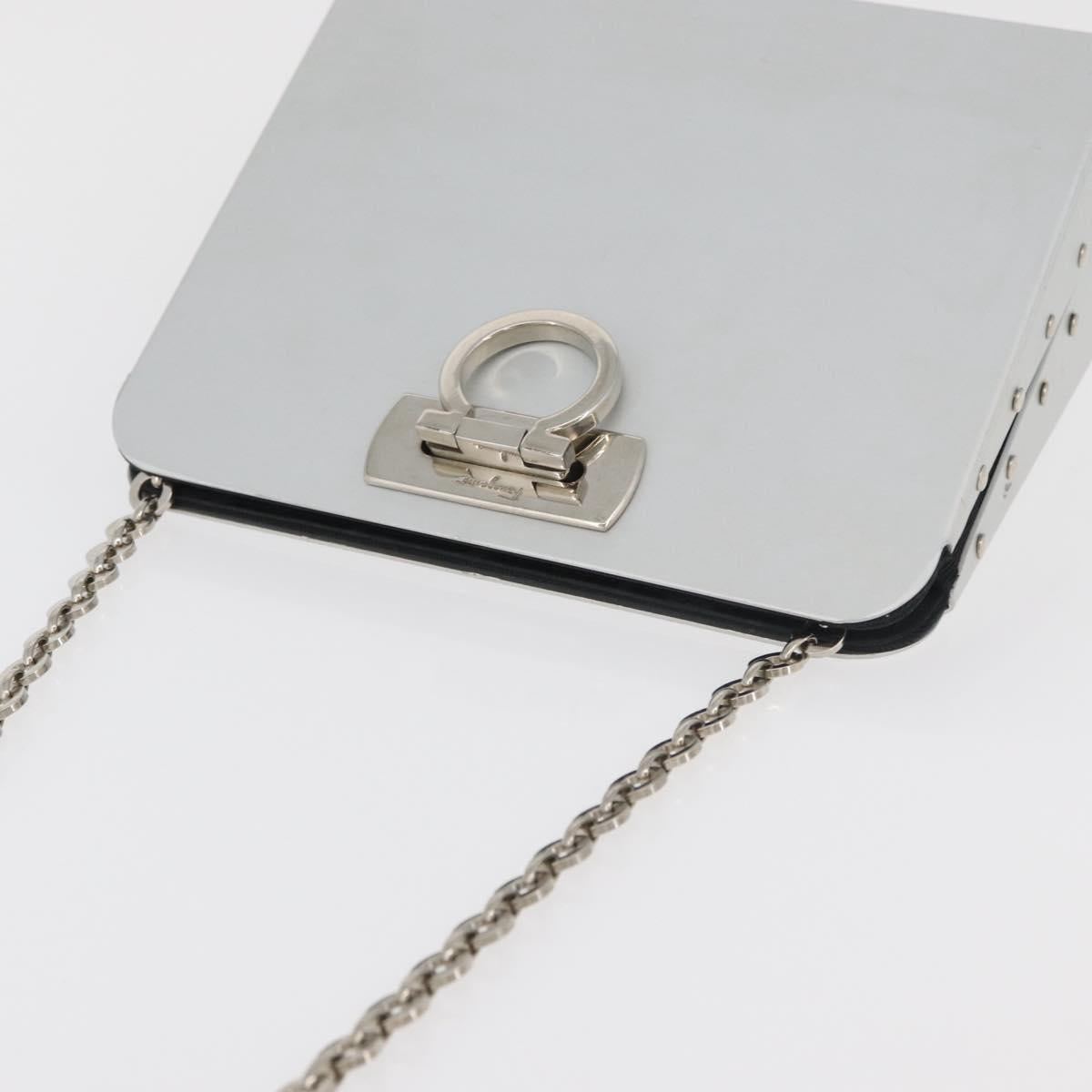 Salvatore Ferragamo Gancini Chain Bag Stainless steel Silver Auth BA13202V