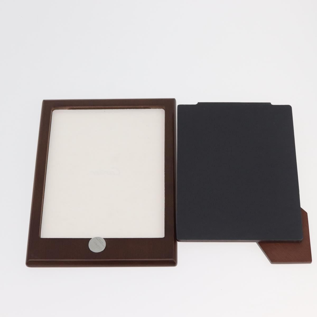 CARTIER Photo Stand Wood Silver Auth BA13210V