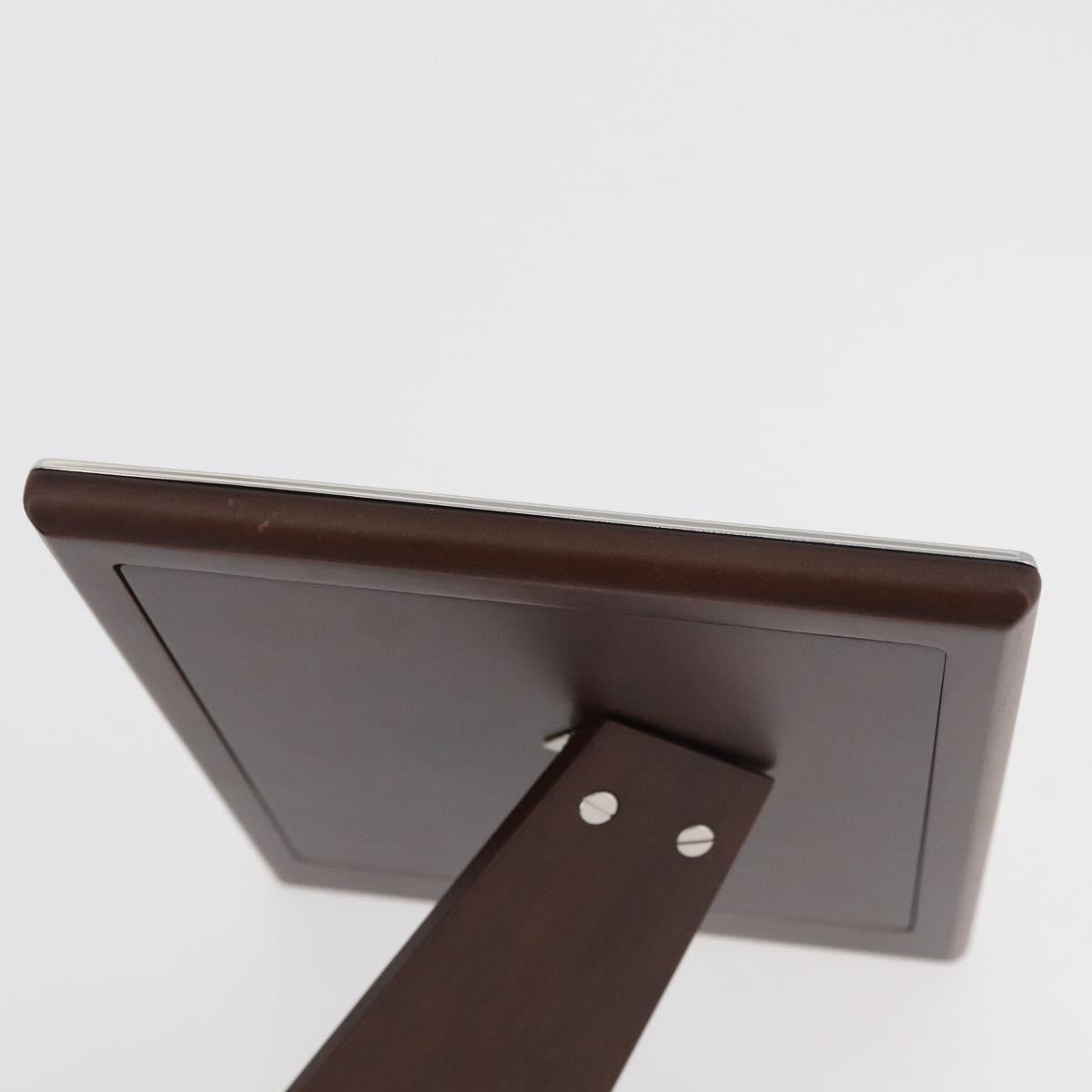 CARTIER Photo Stand Wood Silver Auth BA13210V
