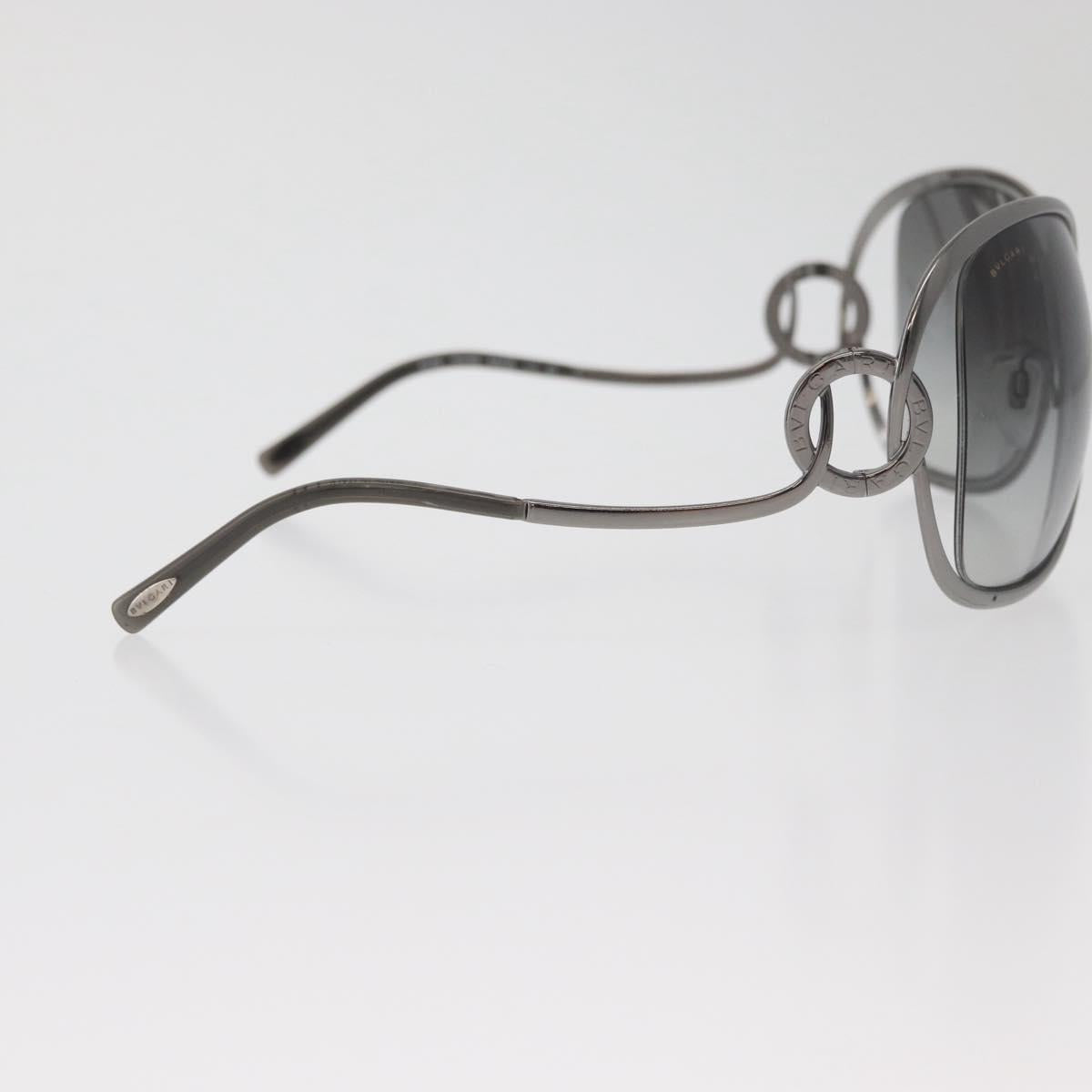 BVLGARI Sunglasses Metal Black Silver Auth BA13219