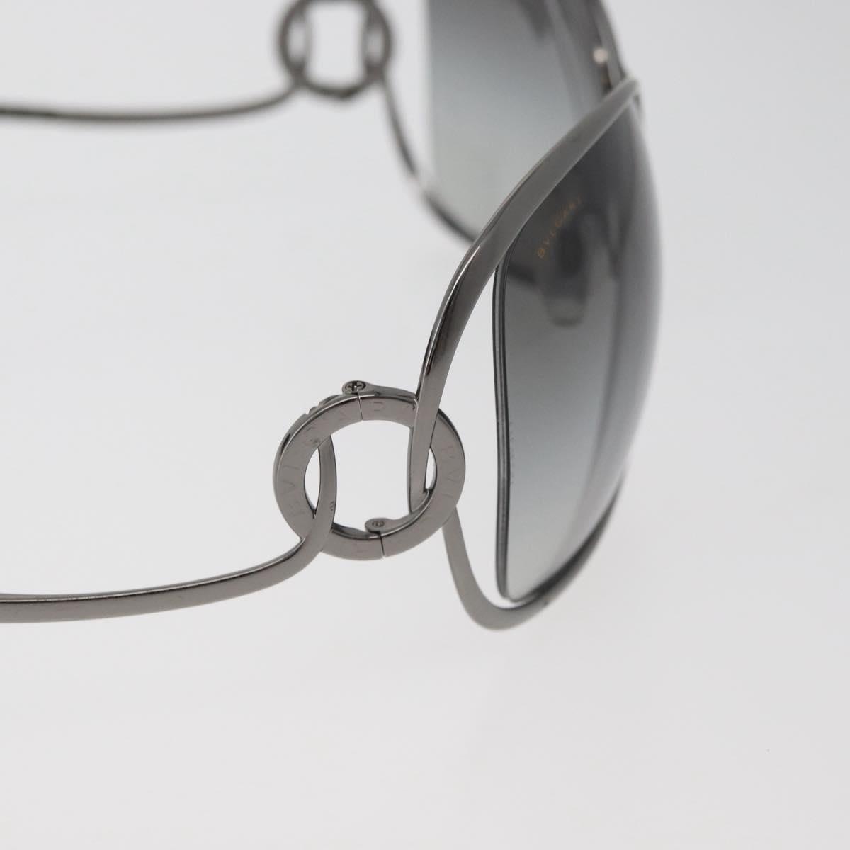 BVLGARI Sunglasses Metal Black Silver Auth BA13219