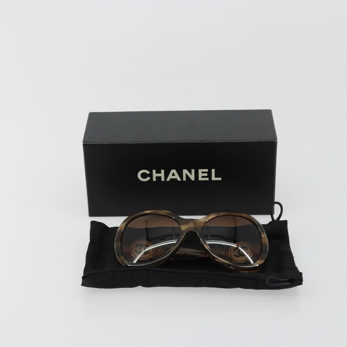 CHANEL Sunglasses plastic Brown CC Auth BA13230