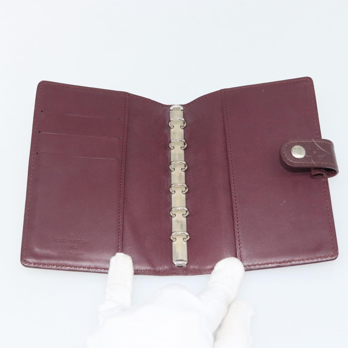 LOUIS VUITTON Monogram Mat Agenda PM Day Planner Cover Viole R20935 Auth BA13240