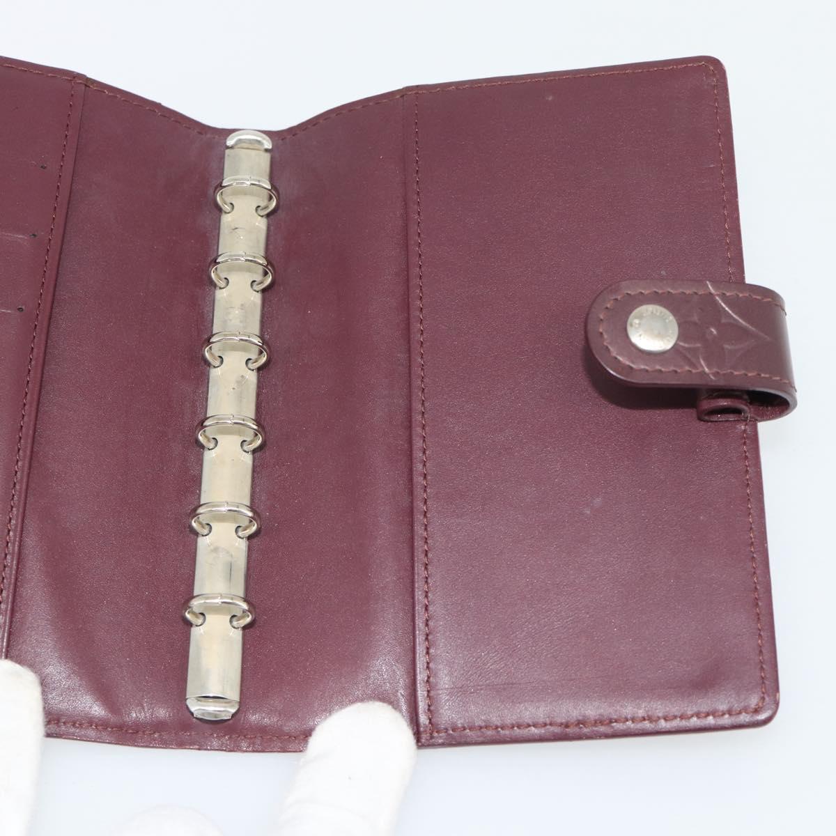 LOUIS VUITTON Monogram Mat Agenda PM Day Planner Cover Viole R20935 Auth BA13240