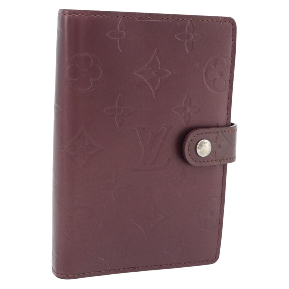 LOUIS VUITTON Monogram Mat Agenda PM Day Planner Cover Viole R20935 Auth BA13240