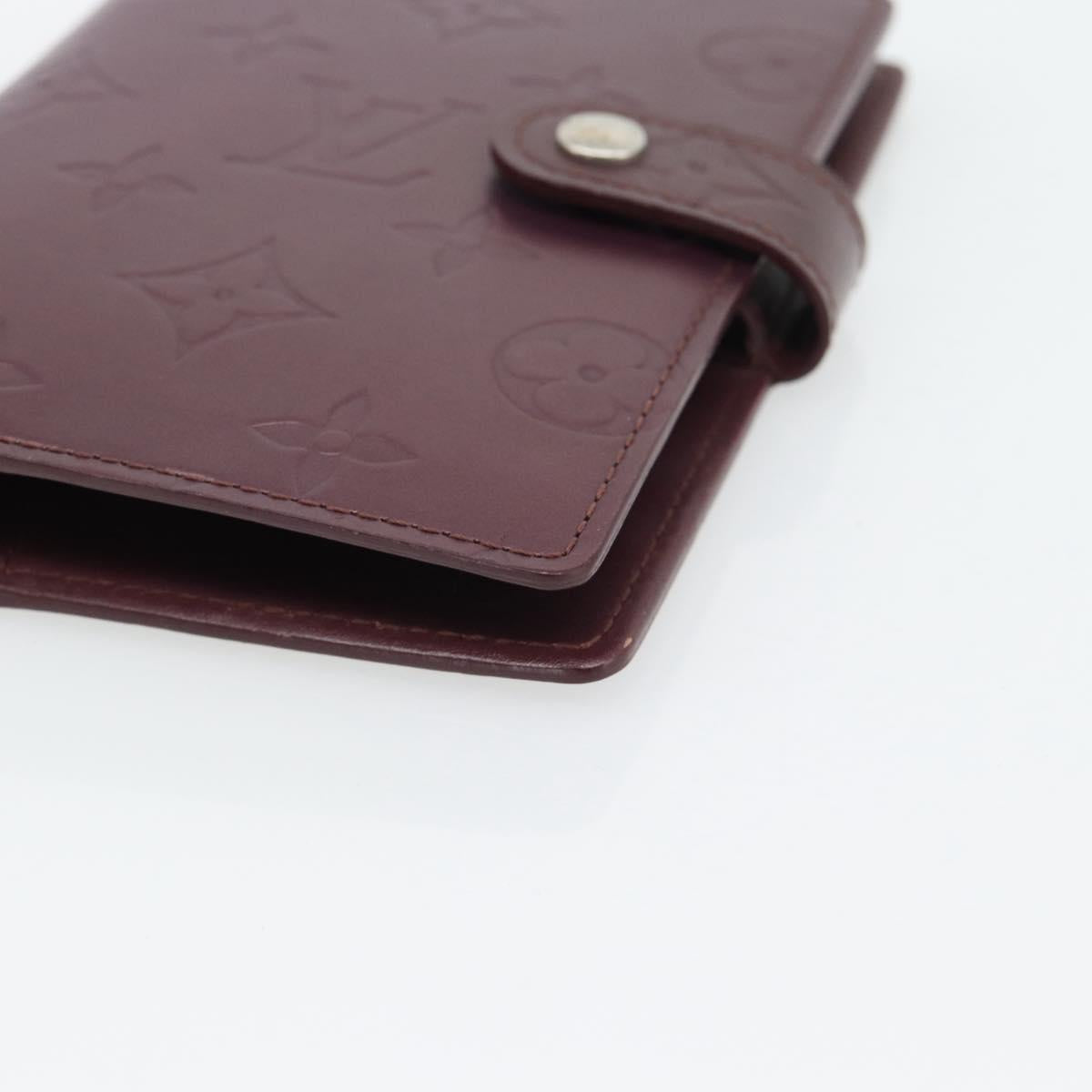 LOUIS VUITTON Monogram Mat Agenda PM Day Planner Cover Viole R20935 Auth BA13240