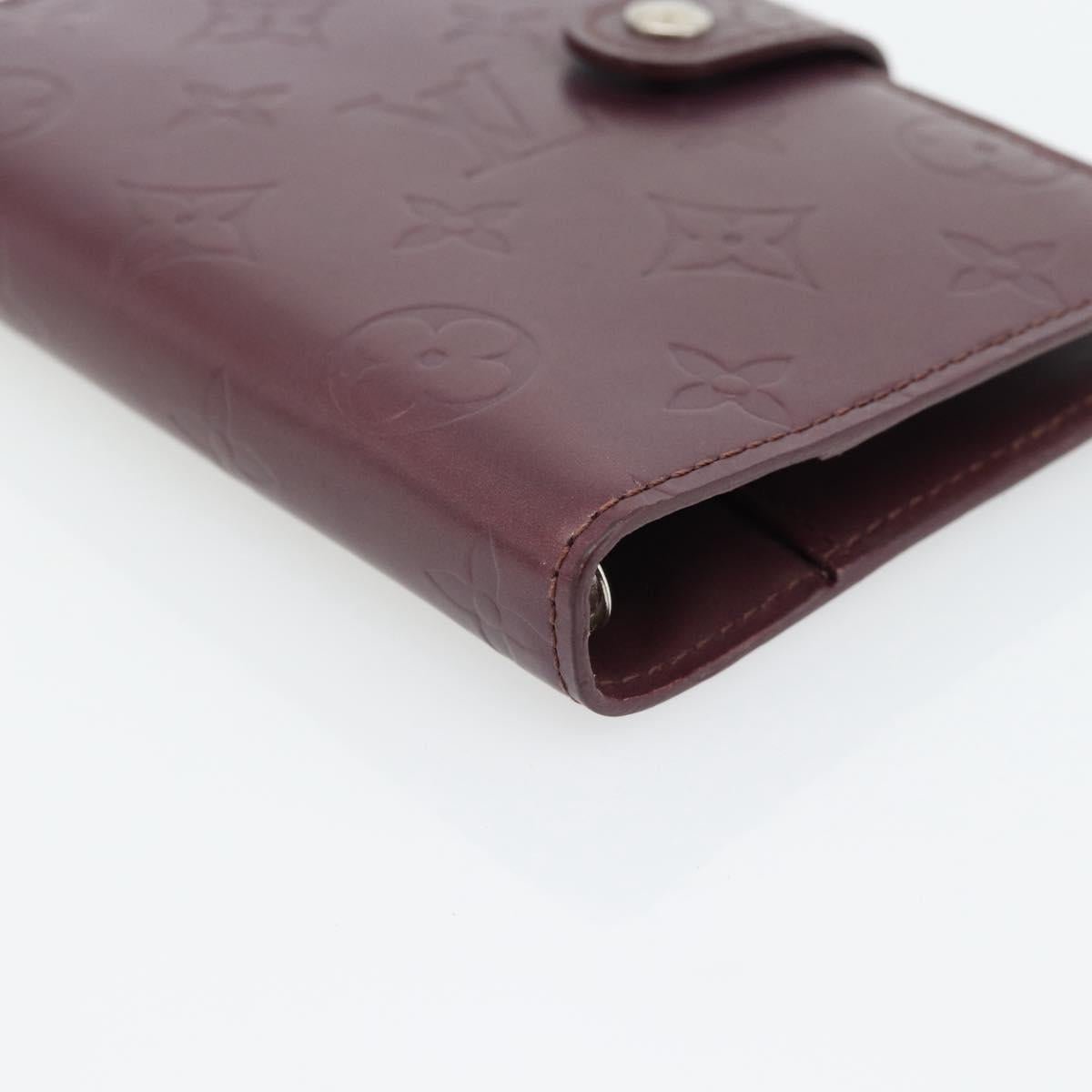 LOUIS VUITTON Monogram Mat Agenda PM Day Planner Cover Viole R20935 Auth BA13240